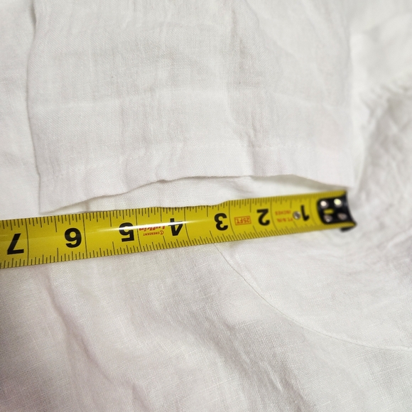 Elegant White Open-Front MARINA GIGLI Linen Cardigan - Picture 8 of 13